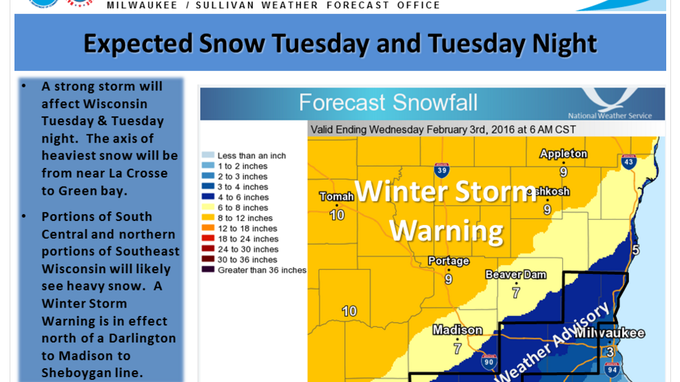Winter Storm Watch Now A Warning As Groundhog Blizzard Ii Set To Hammer Most Of State Tuesday Regional News Wiscnews Com