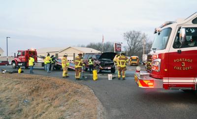 portage crash hospitalized collision wiscnews aftermath