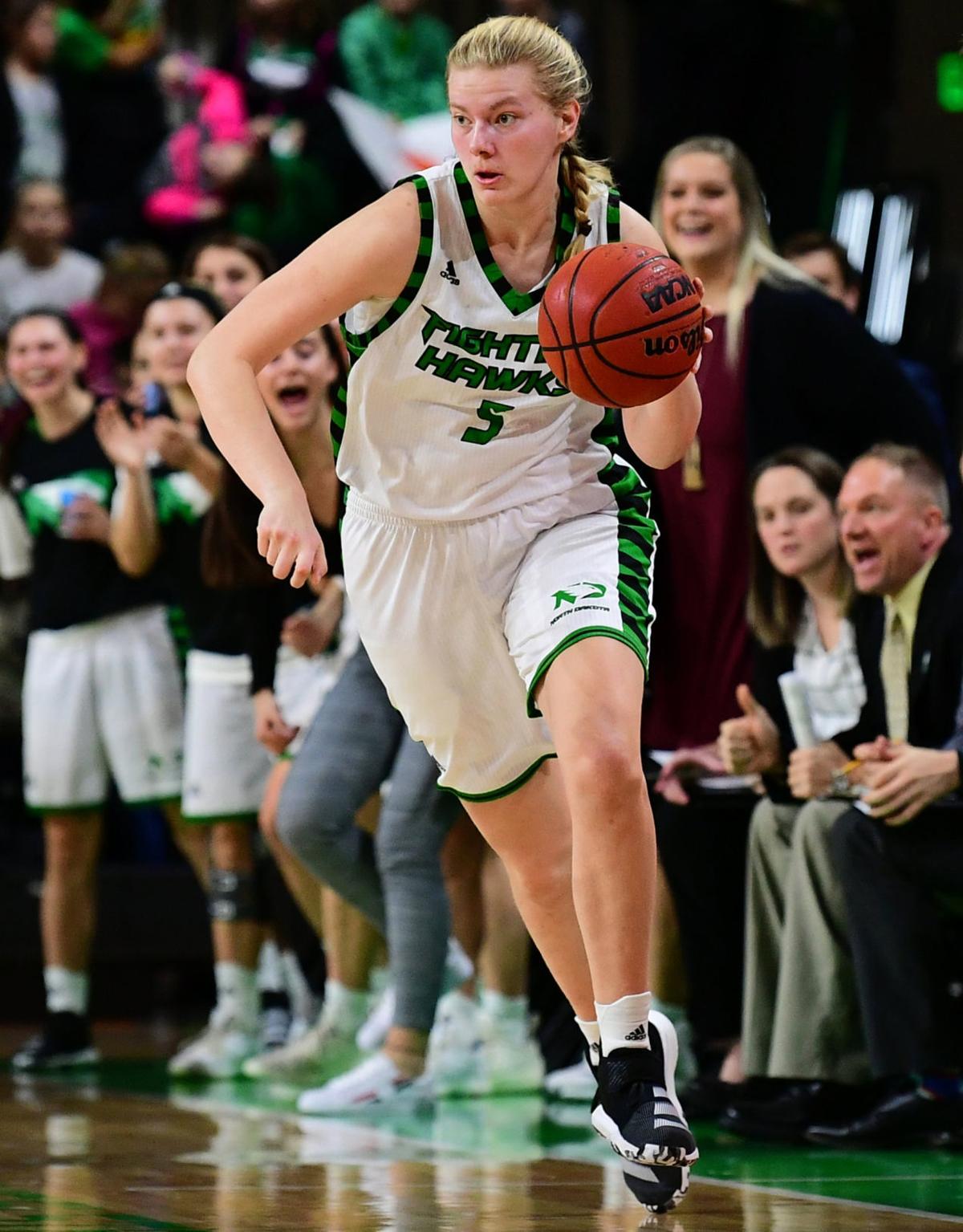 College Women S Basketball Former Portage Standout Melissa Leet Learns Through Injury At North Dakota Portage Wiscnews Com