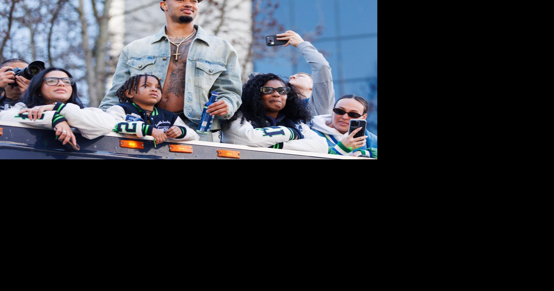 Feb 11, 2026; Seattle, WA, USA; Seattle Seahawks wide receiver Jaxon Smith-Njigba (11) looks on during the Super Bowl LX parade. Mandatory Credit: Kevin Ng-Imagn Images