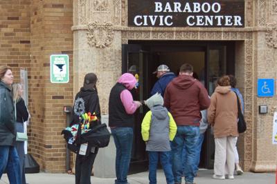 Voters outside Civic Center