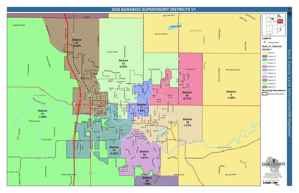 Baraboo redistricting map