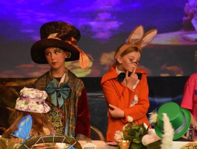 From left, AJ Bates and Emma Klawitter perform in the 2025 Beaver Dam Area Community Theatre youth production of "Alice in Wonderland."