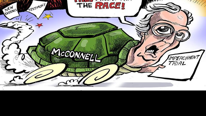 Hands On Wisconsin Mcconnell The Turtle Speeds Ahead On Impeachment Opinion Wiscnews Com