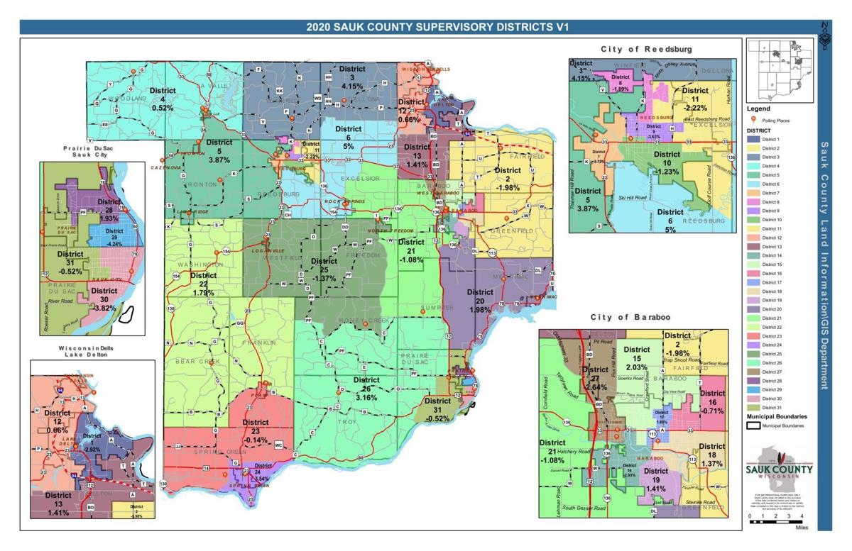 Sauk County redistricting map