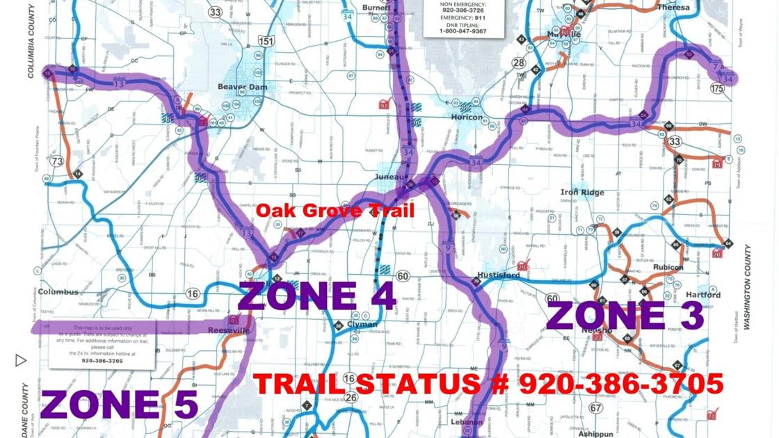 County Changes Snowmobile Trail System Regional News Wiscnews Com Dodge County Wi Map