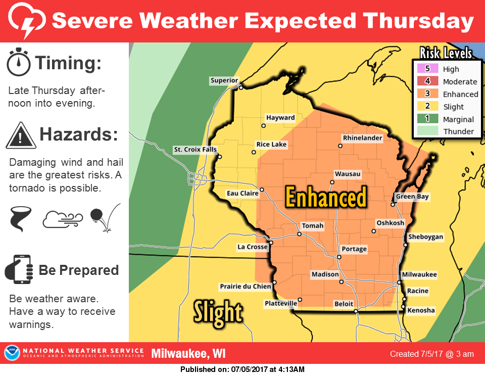 Most Of State Under Enhanced Risk For Severe Weather, Possible ...