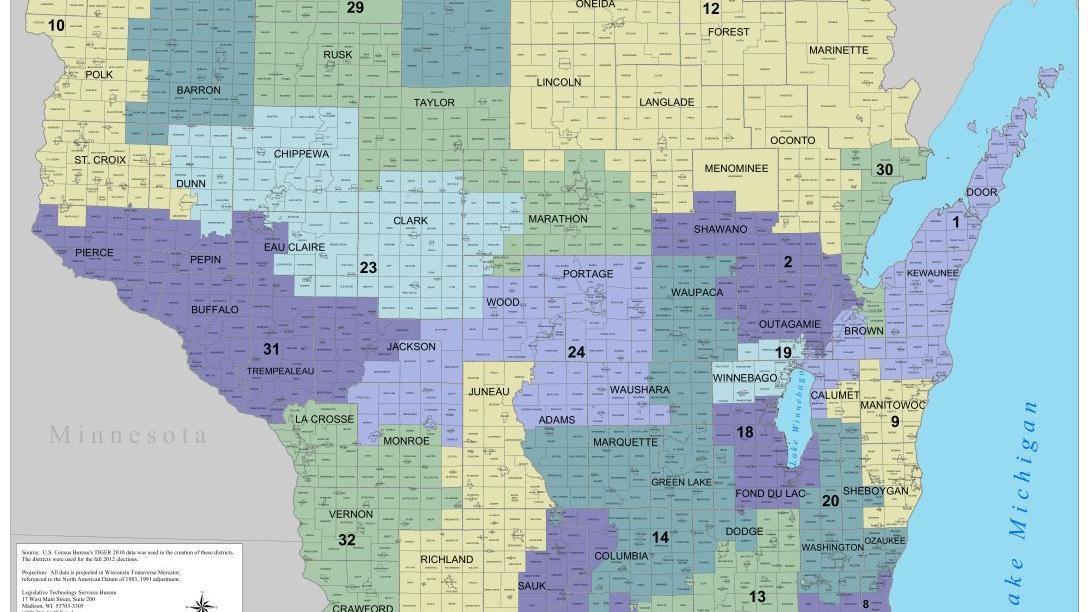Map Actual state Senate districts State & Regional