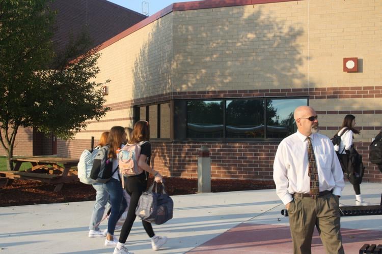 Dillin monitors Mauston HS entrance