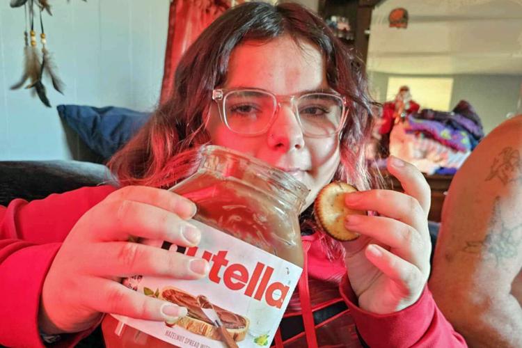 Skyla with her Nutella