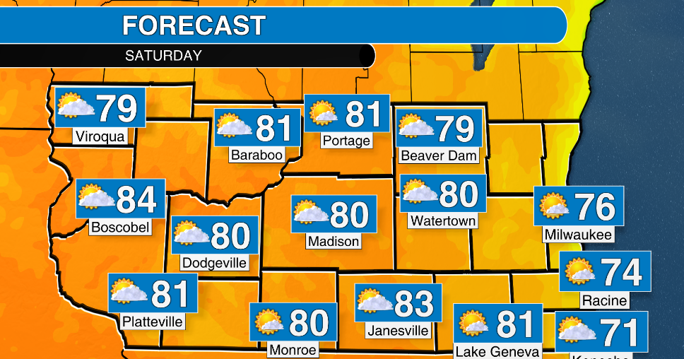 Chance for showers and storms Sunday in southern Wisconsin