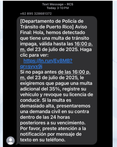 Policía alerta sobre esquema de fraude con mensajes falsos de multas de ...