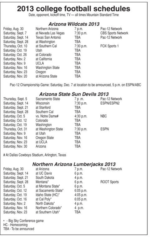 2013 College football schedules | Local Sports | wmicentral.com