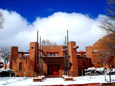 Navajo relief-  council headquarters in Window Rock