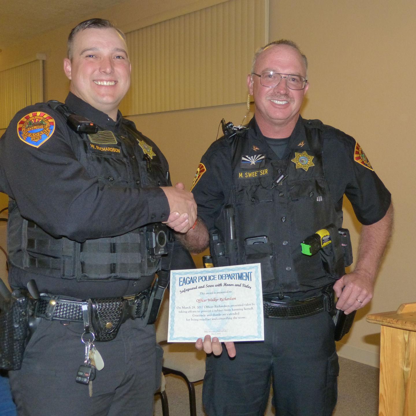 Eagar police honored Apache County