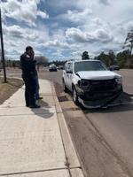 County vehicle crashes on Deuce
