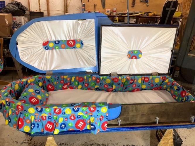 Arizona grandmother's M&M-themed funeral casket goes viral