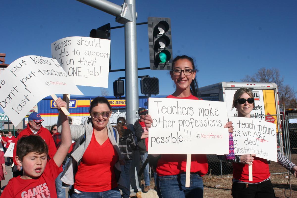 "We're worth it," said teachers during Red for Ed march