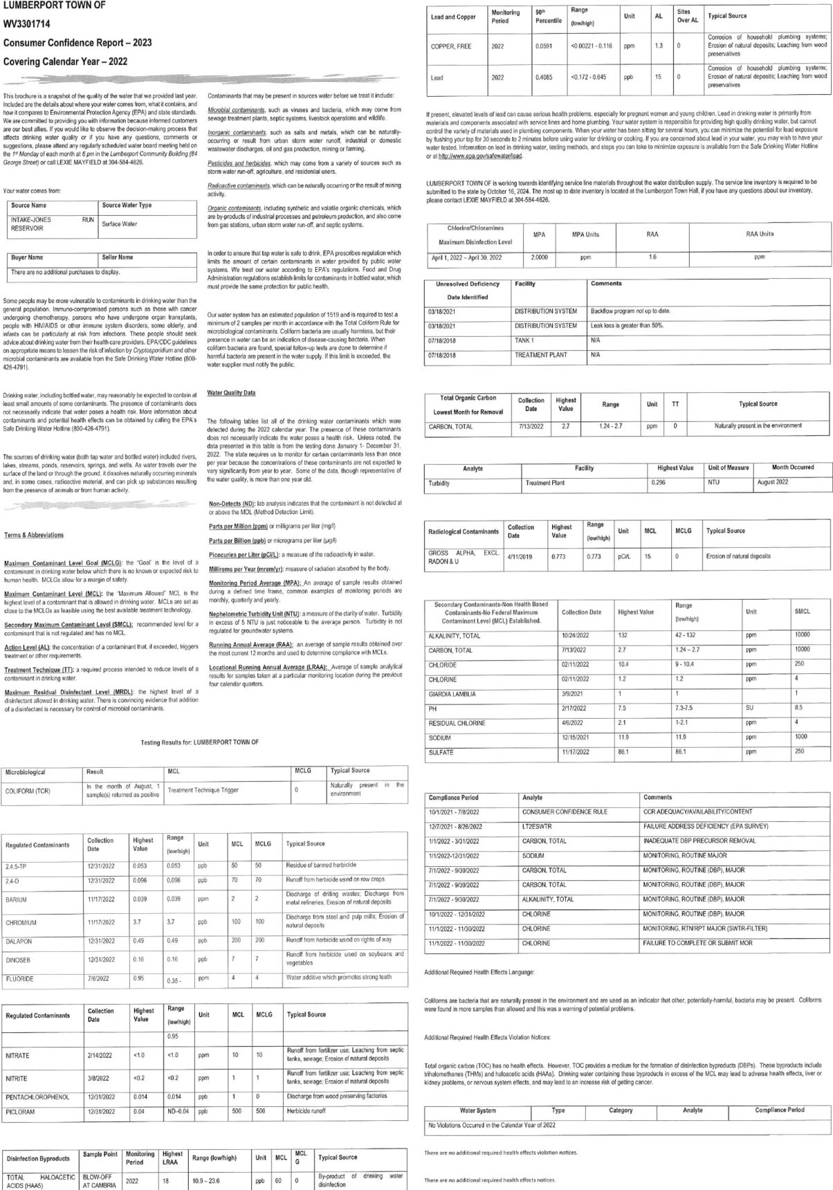 TOWN OF LUMBERPORT Other