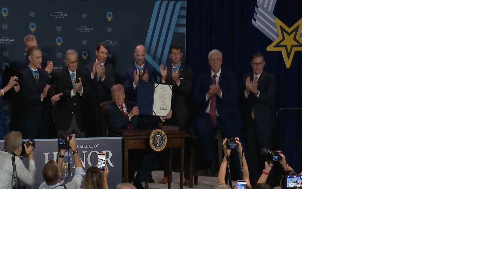 President Trump signs U.S. Sen. Justice's Medal of Honor memorial bill
