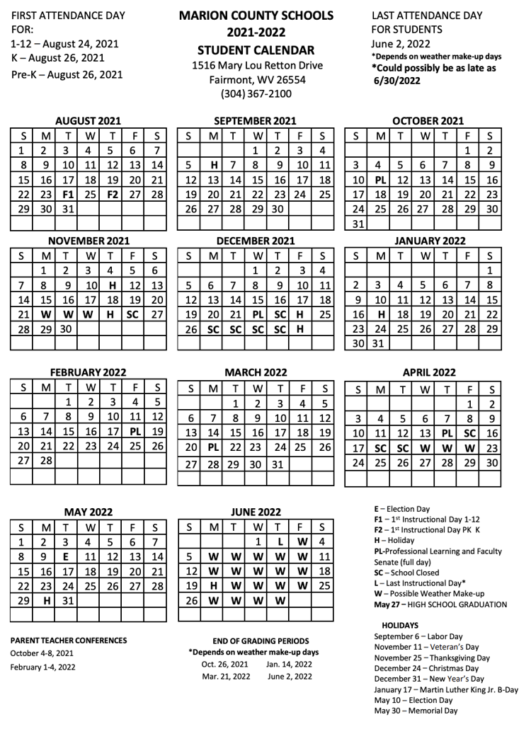 marion-county-schools-academic-calendar-2021-22-fairmont-news