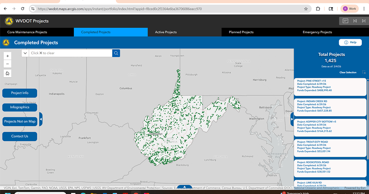 WVDOT launches updated 2026 road and bridge project map | WV News ...
