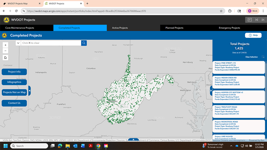 WVDOT launches updated 2026 road and bridge project map | WV News ...