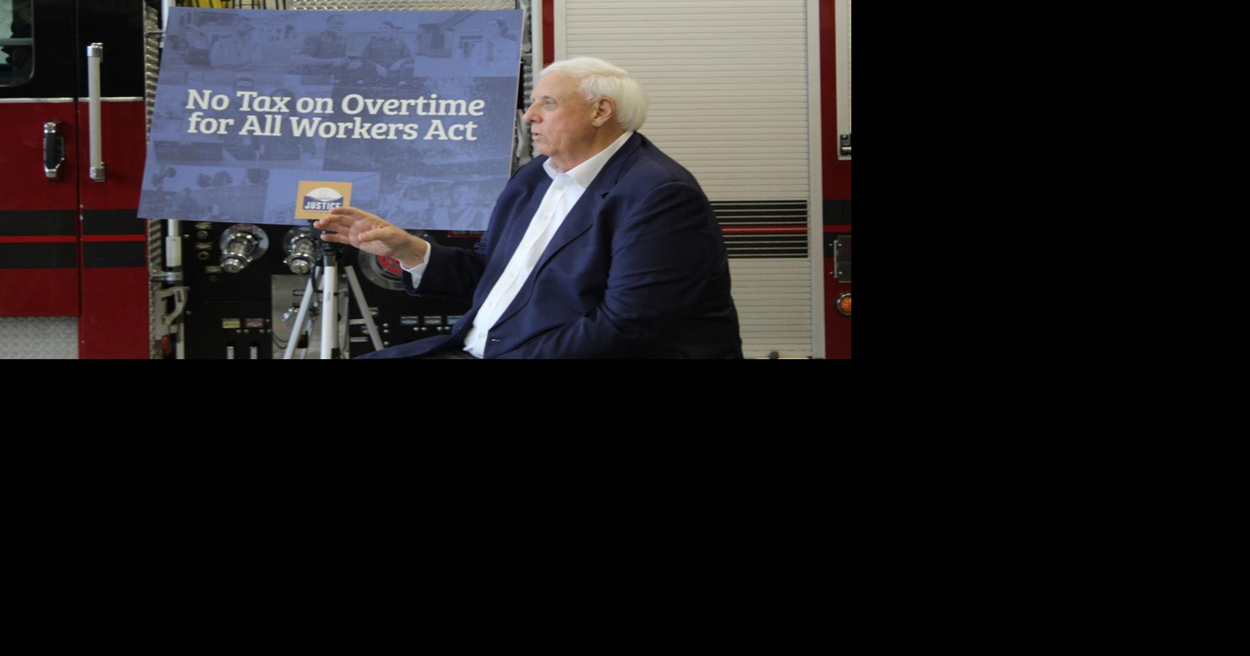 Senator Justice visits Morgantown fire department in support of "No Tax on Overtime for All Workers Act"