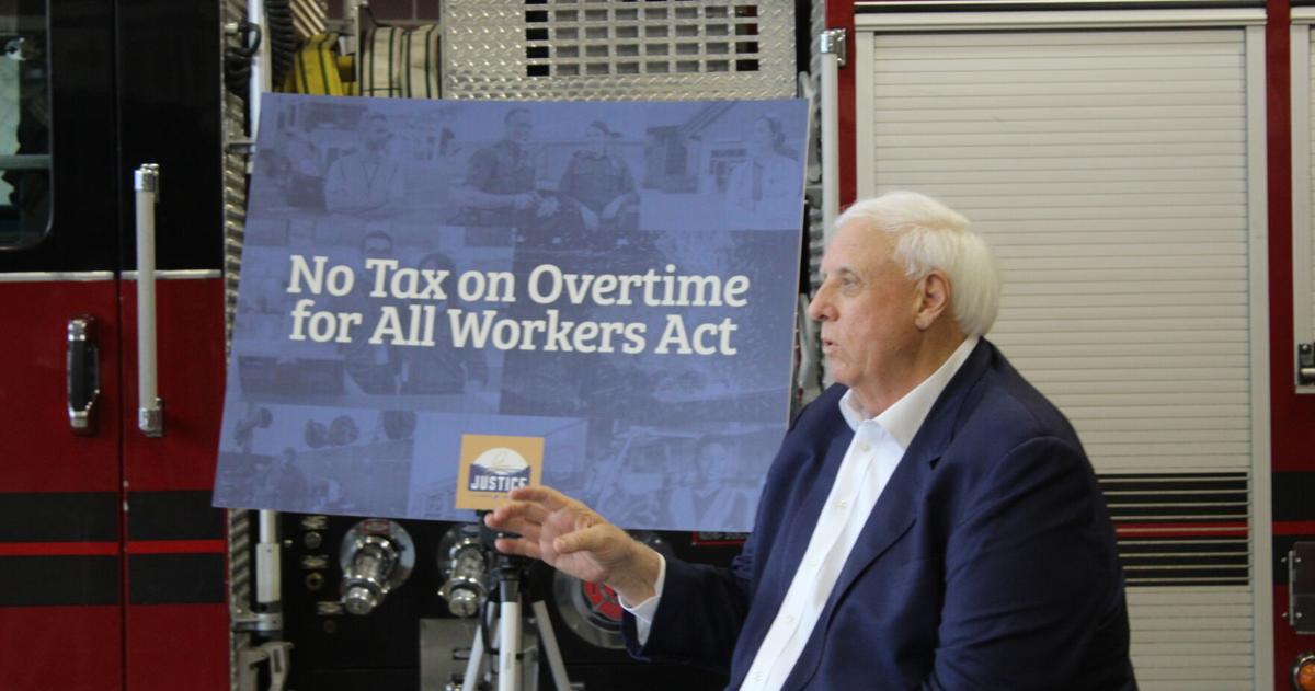 Senator Justice visits Morgantown fire department in support of "No Tax on Overtime for All Workers Act"