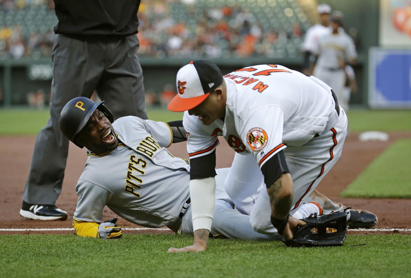 Trey Mancini leaving the hospital after completing six months of