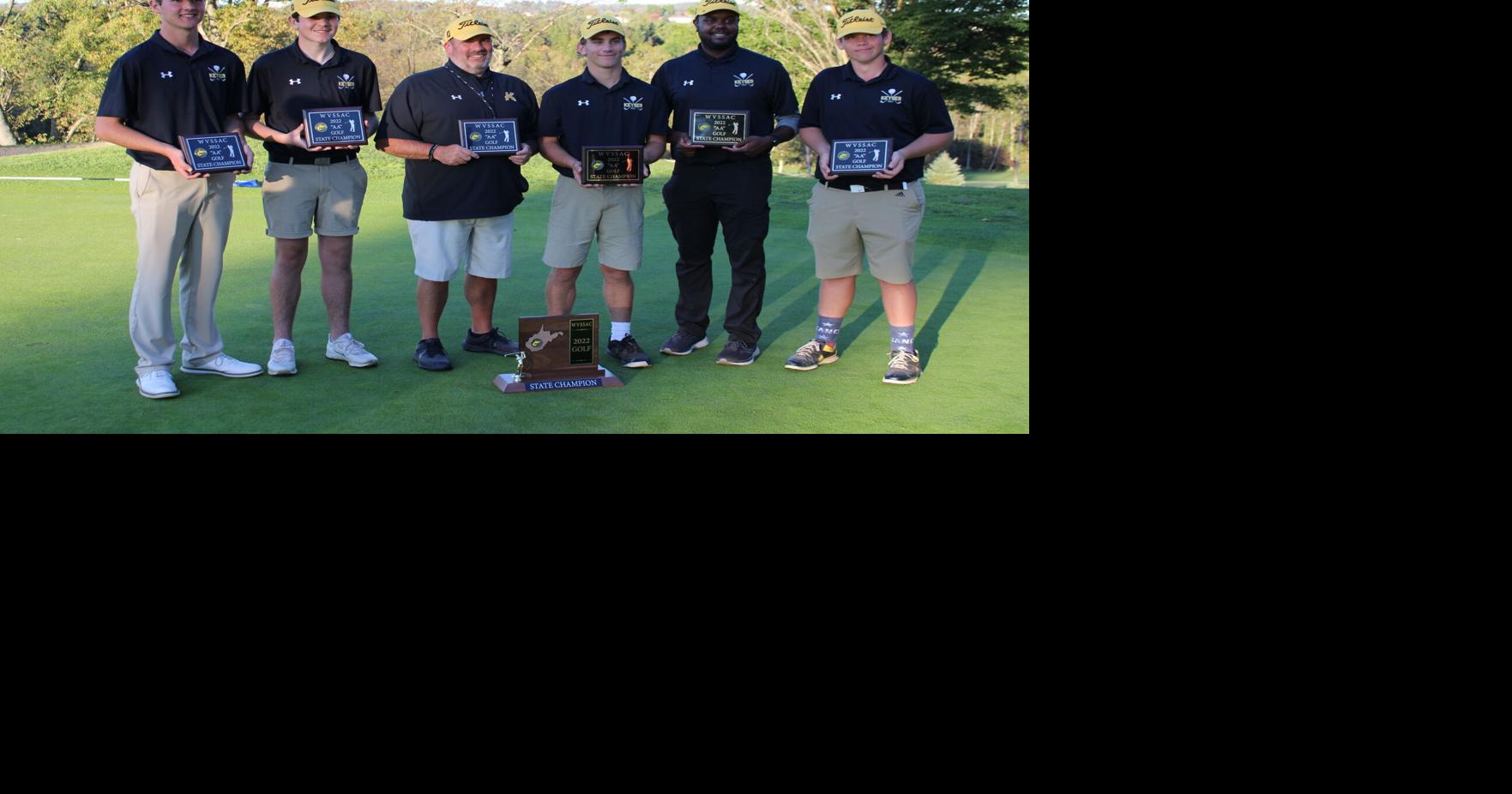 The 2022 Keyser golf team, the class AA state champions.