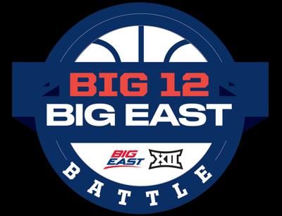 WVU Basketball Big 12 Big East Battle Logo Front