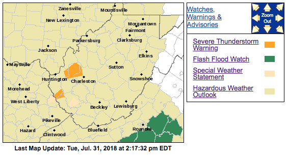 Severe thunderstorm warning issued for portion of southern W.Va. | WV ...