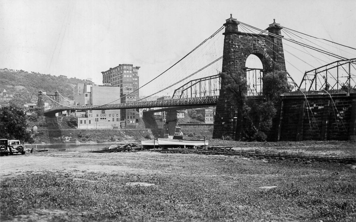 170 Years Ago Wheeling Suspension Bridge, Reduced to Ruins by Violent
