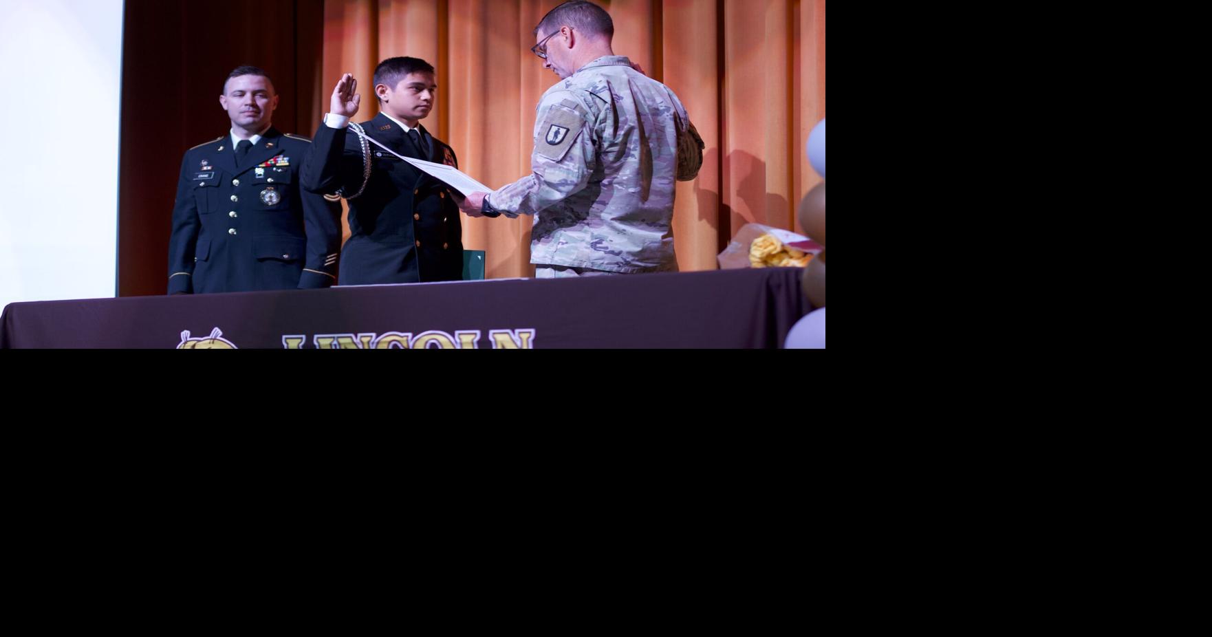 Students commit to military service during signing ceremony at Lincoln