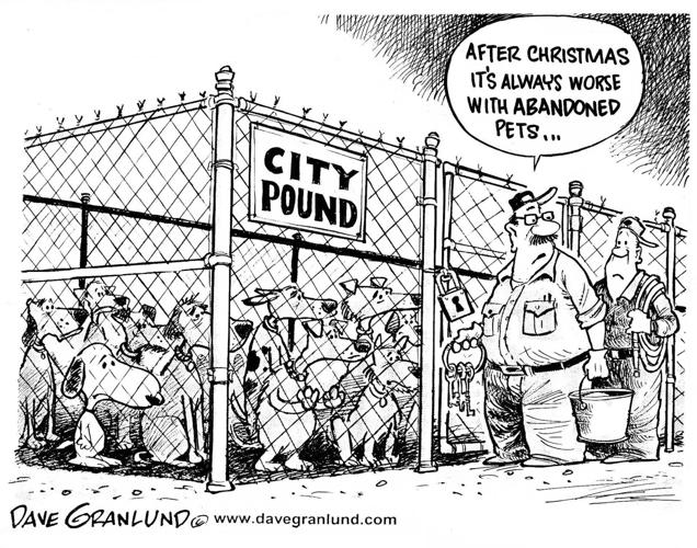 Granlund cartoon Abandoned pets and Christmas Opinion for Mineral