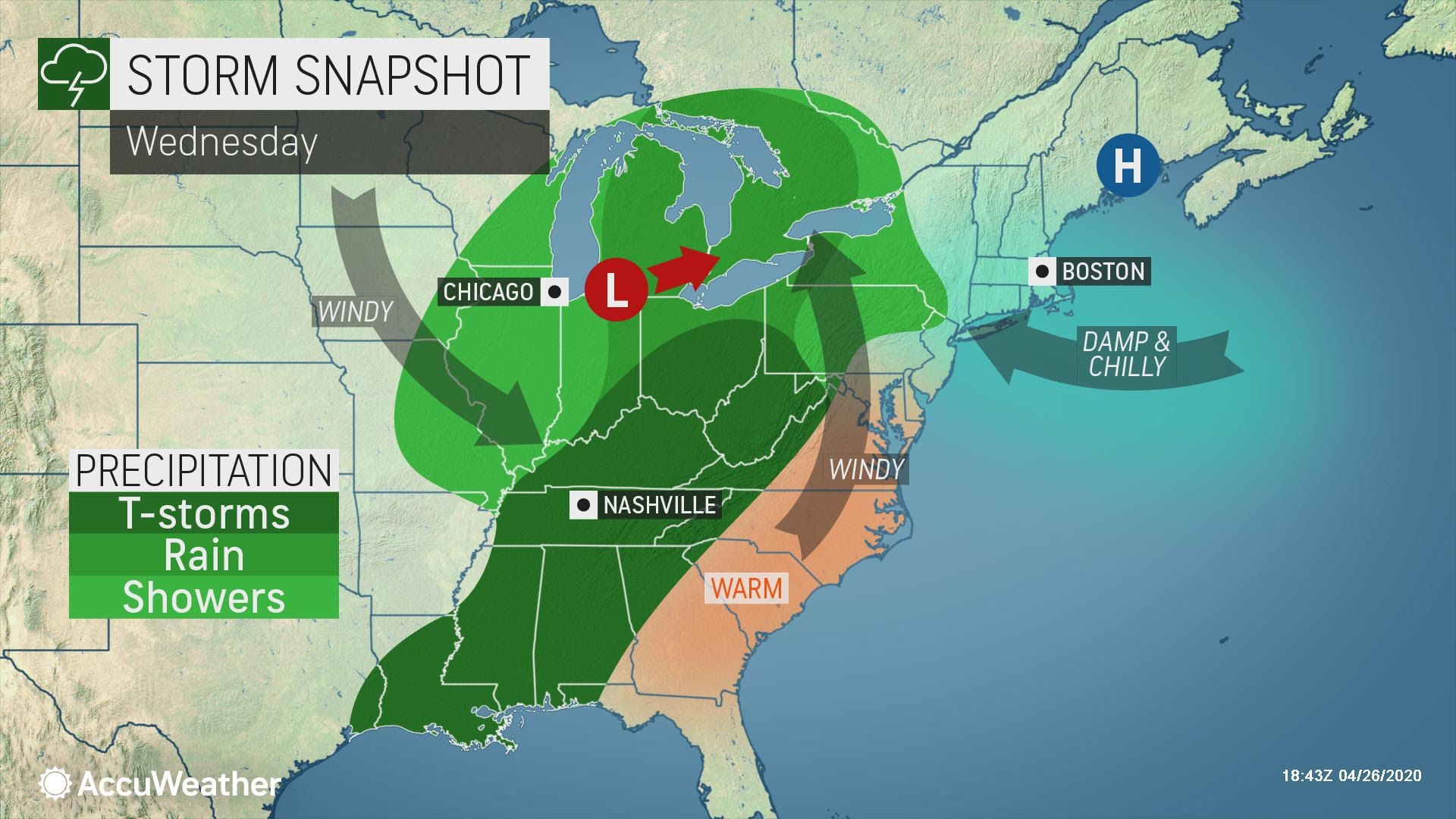 weather up and down the east coast