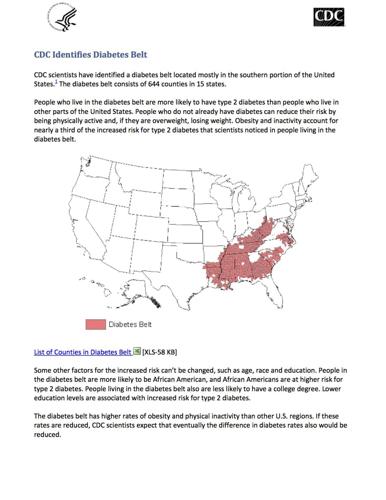 CDC: Map shows Southern obesity belt 