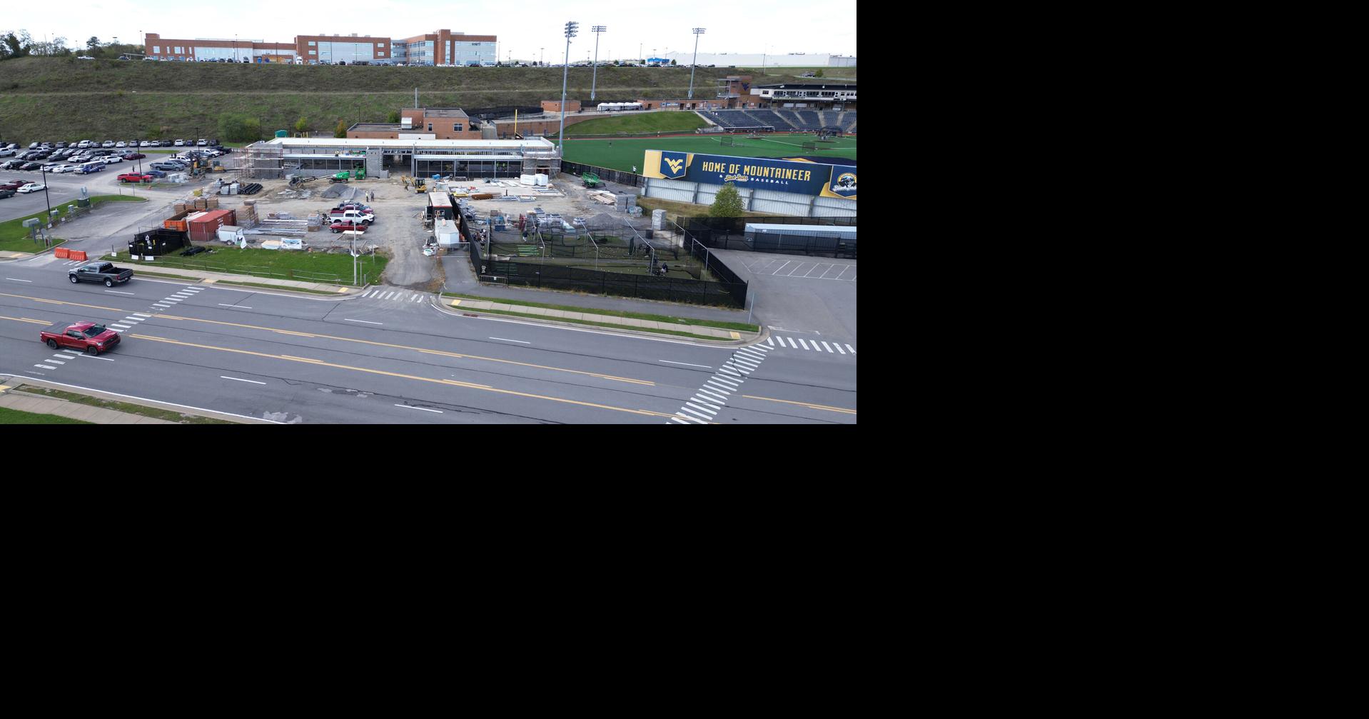 WVU Baseball 1008 pitching lab construction aerial view | West Virginia ...