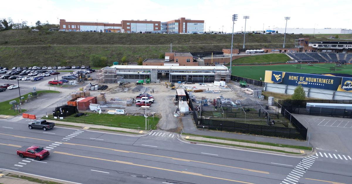 WVU Baseball 1008 pitching lab construction aerial view | West Virginia ...