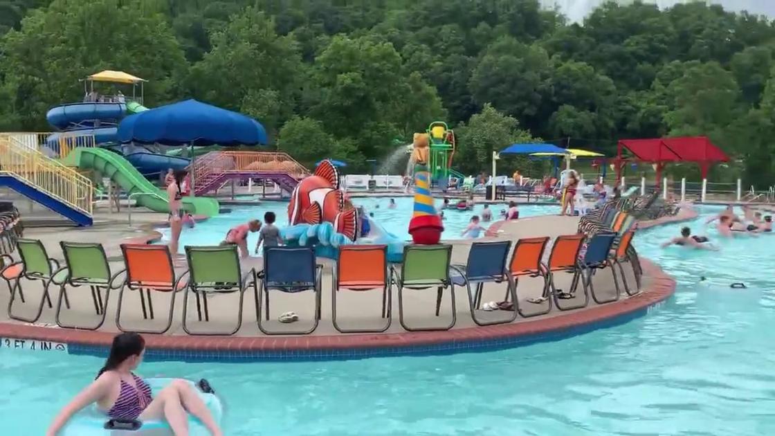 Clarksburg Splash Zone visitors enjoy cool water on the pools opening