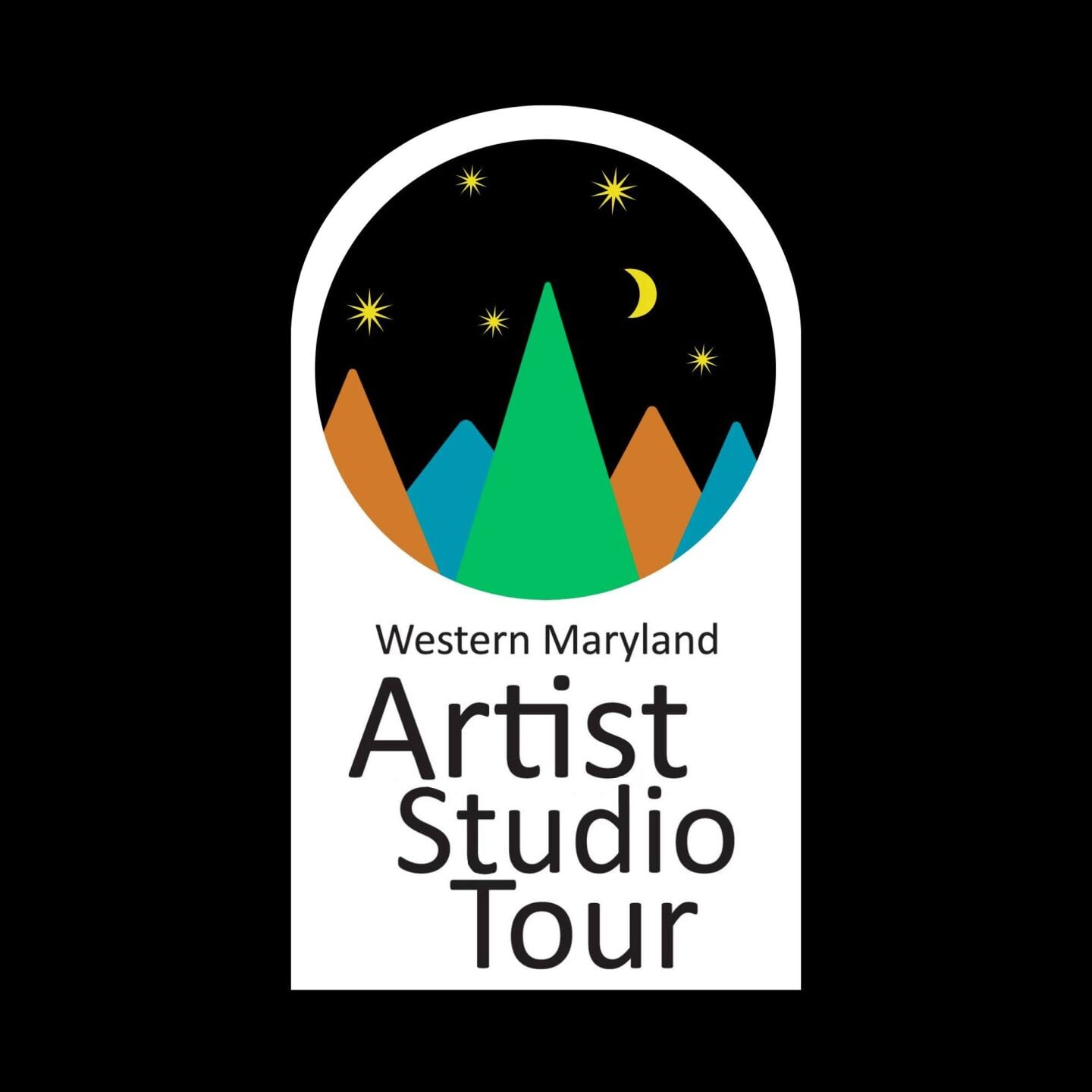 Map and brochure for the Western Maryland Studio Tour 2026 at a local Cumberland gallery