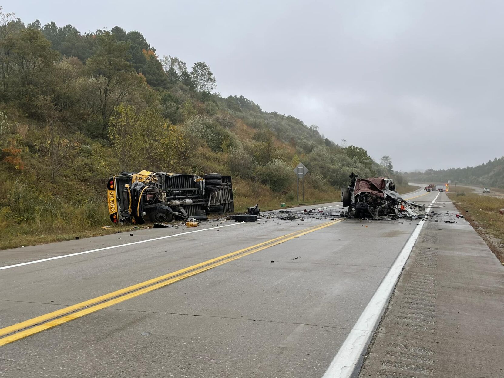 One fatality confirmed in vehicle accident involving school bus truck