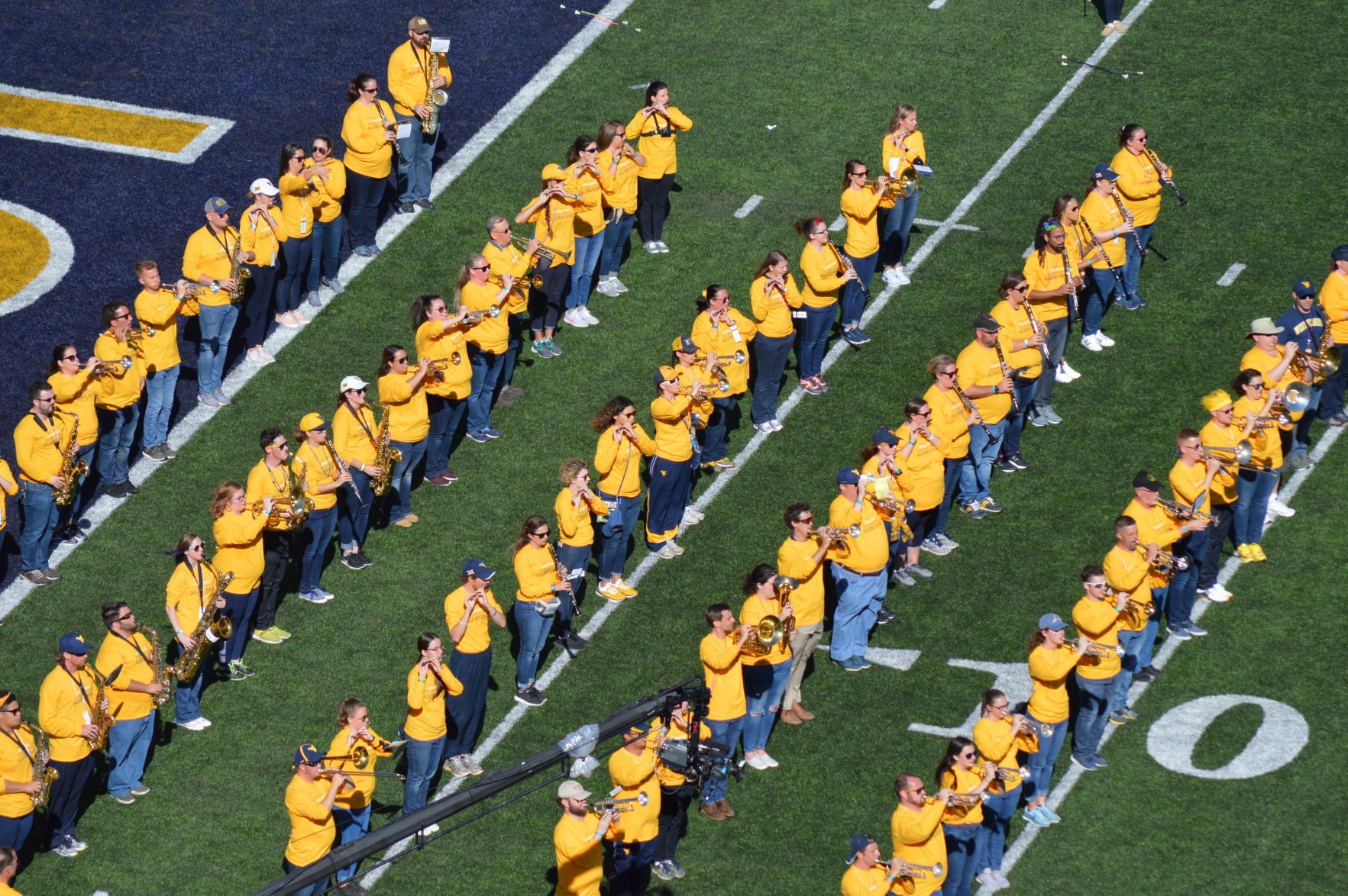 WVU Alumni Band Celebrates 50 Years, Performs Field Show With Current ...