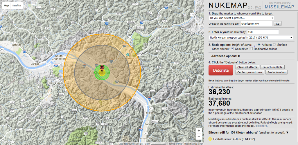 Nuclear detonation app lets you target your own hometown The State