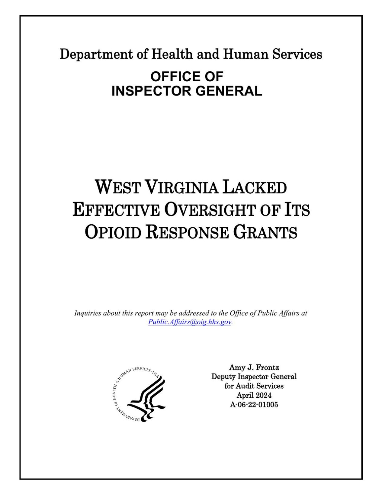West Virginia Lacked Effective Oversight of its Opioid Response Grants