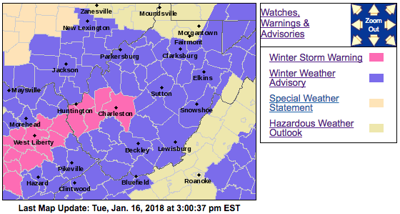 Winter Storm Warning In Effect For Areas Of Southwestern W Va