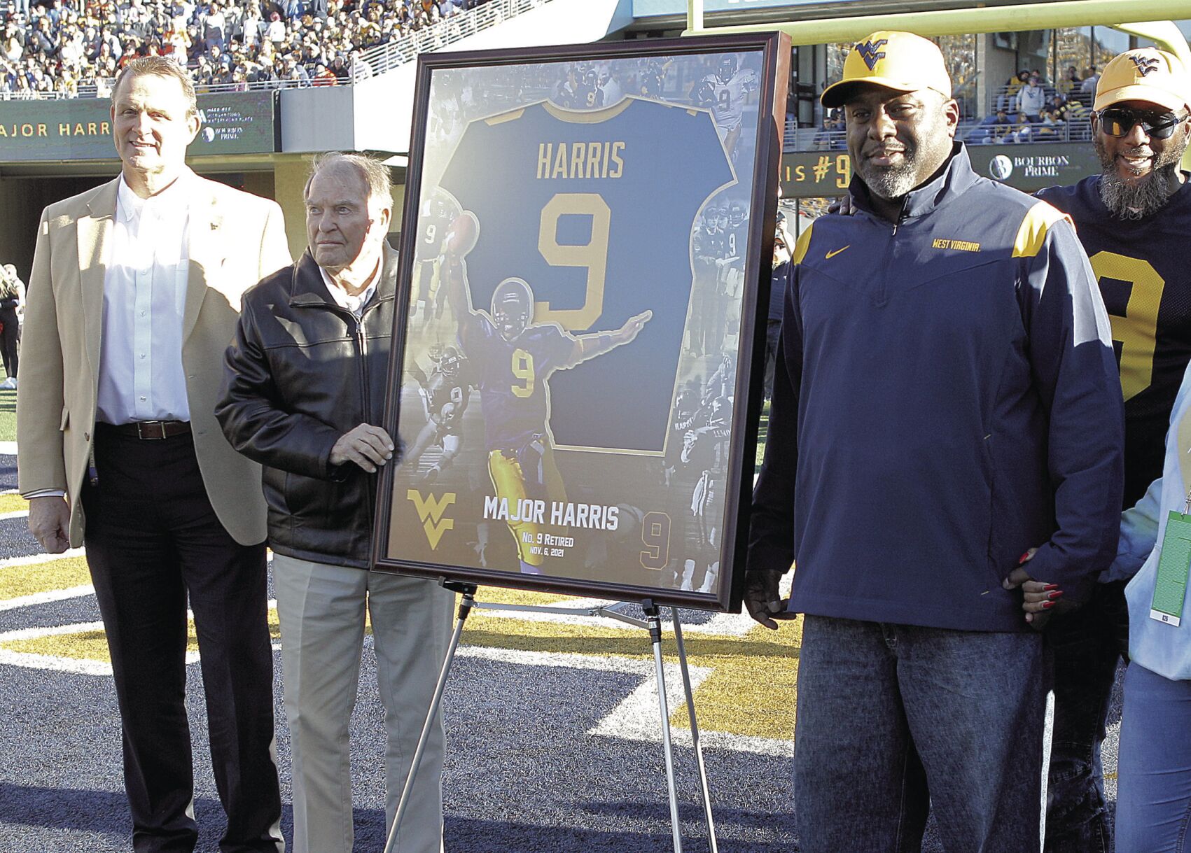 Mountaineers Major Harris Hall of Fame jersey