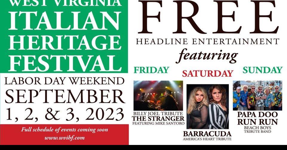Programma di intrattenimento musicale per il West Virginia Italian Heritage Festival |