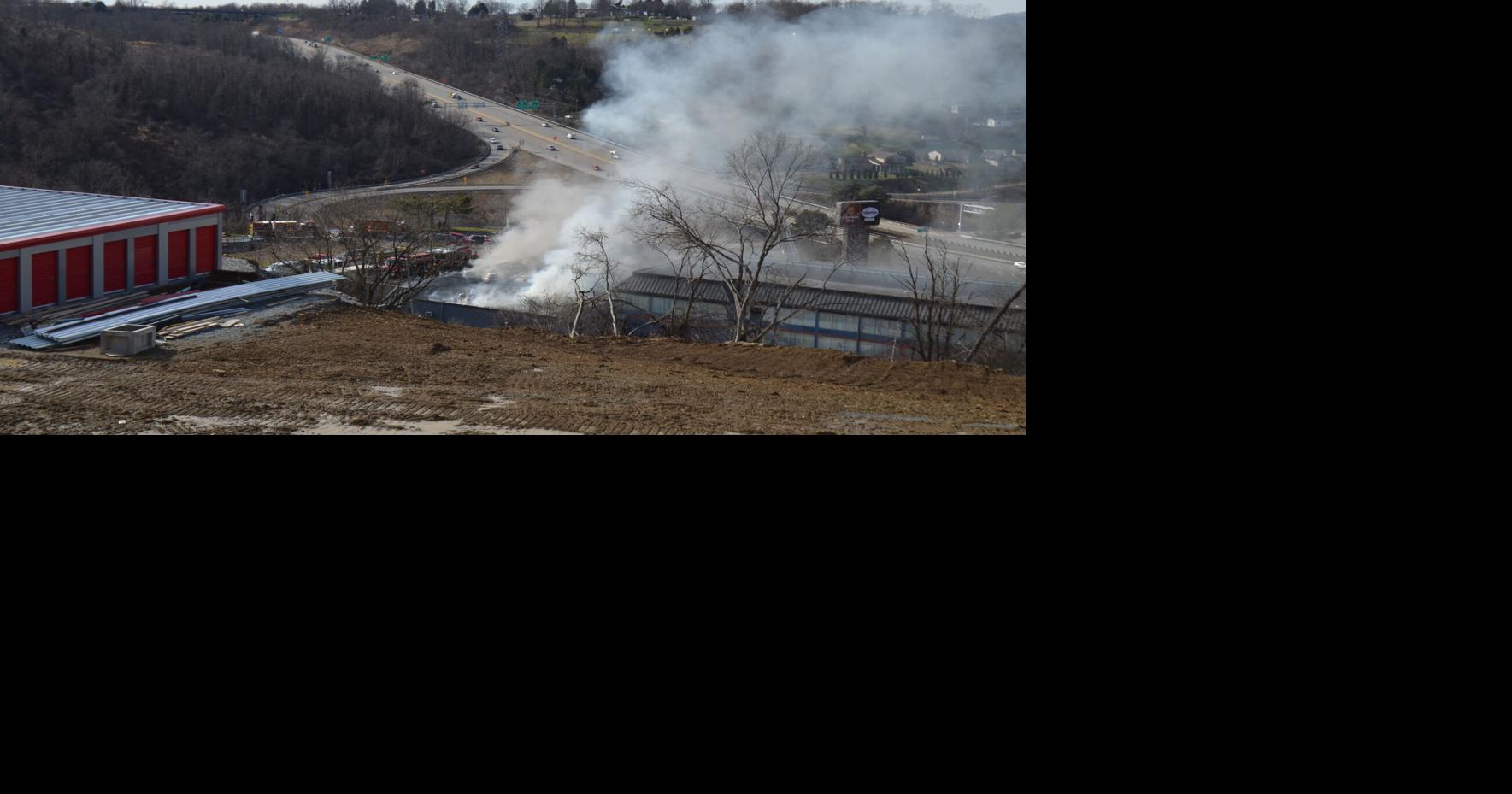Fire Depts. on scene as fire rages at Clarion Inn in Fairmont, West